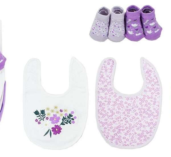 Σαλιάρα Interlock & Επένδυση Terry με Velcro bebe Σετ 5 Τεμ. Flowers 27