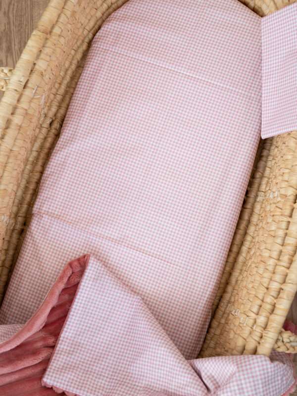 -Σεντόνι Μεμον. Καρό Ροζ  Μονό Λάστιχο 100*200 +30