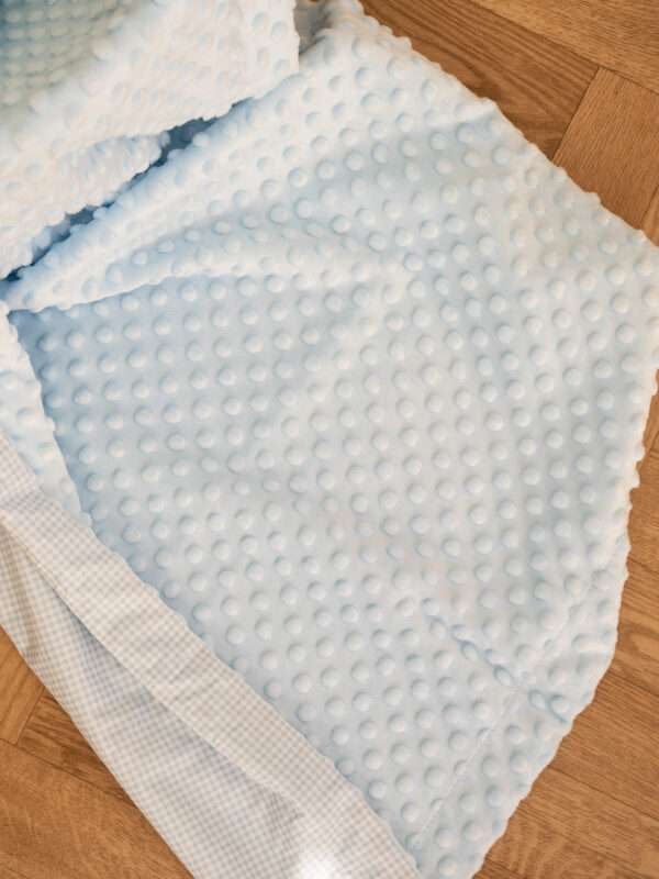 -Κουβέρτα Fleece Καρό Γαλάζιο - Σιέλ