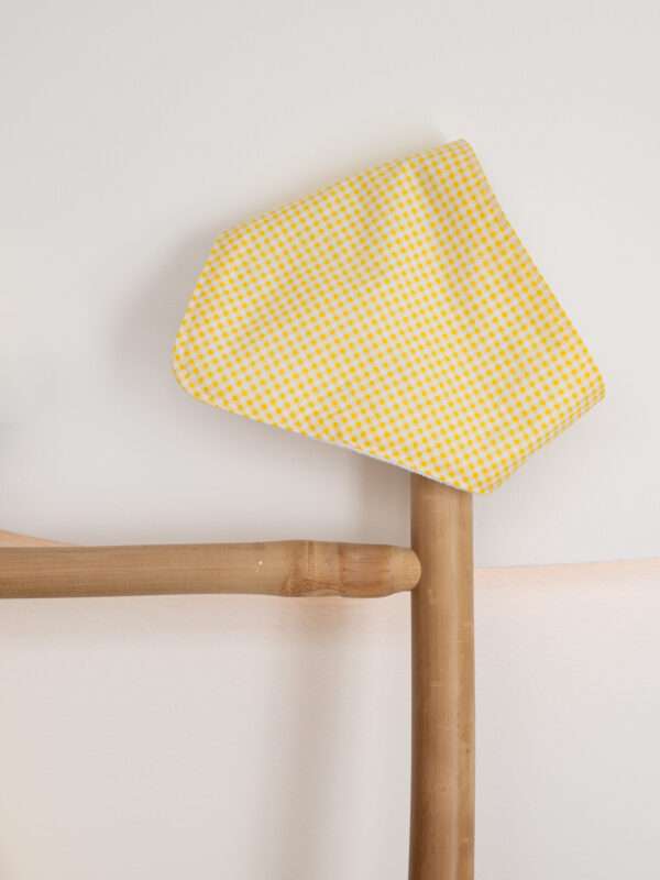 -Χειροποίητη Σαλιάρα Καρό Κίτρινη μπαντάνα