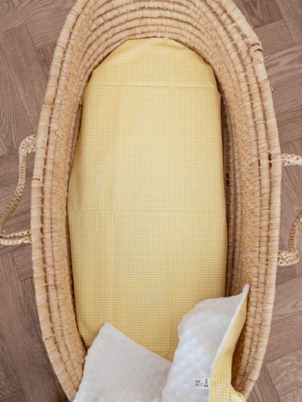 -Σεντόνι Μεμονωμένο Λίκνου Καρό Κίτρινο 070*110