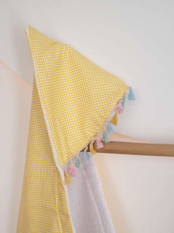 -Κάπα Μπουρνουζάκι Καρό Κίτρινο 80*80 White