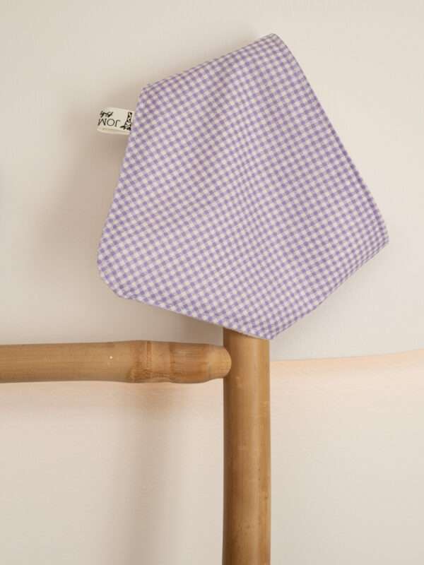 -Χειροποίητη Σαλιάρα Καρό Λιλά μπαντάνα