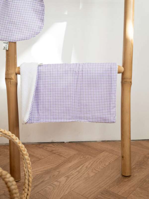 -Πετσετάκι Καρό Λιλά