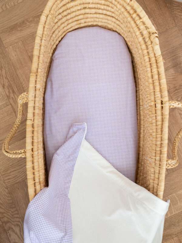 -Σεντόνι Μεμονωμένο Λίκνου Καρό Λιλά 070*110