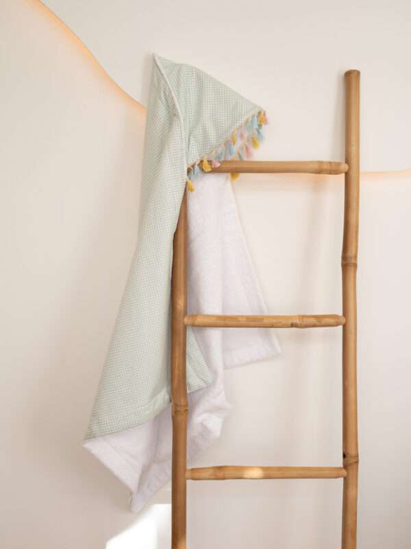 -Κάπα Μπουρνουζάκι Καρό Μέντα 80*80 White