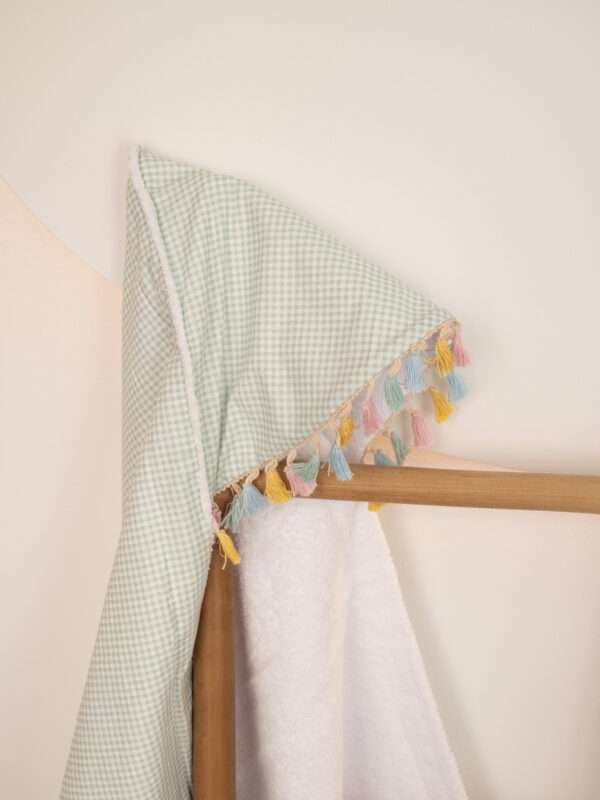 -Κάπα Μπουρνουζάκι Καρό Μέντα 1,20*1,20 White