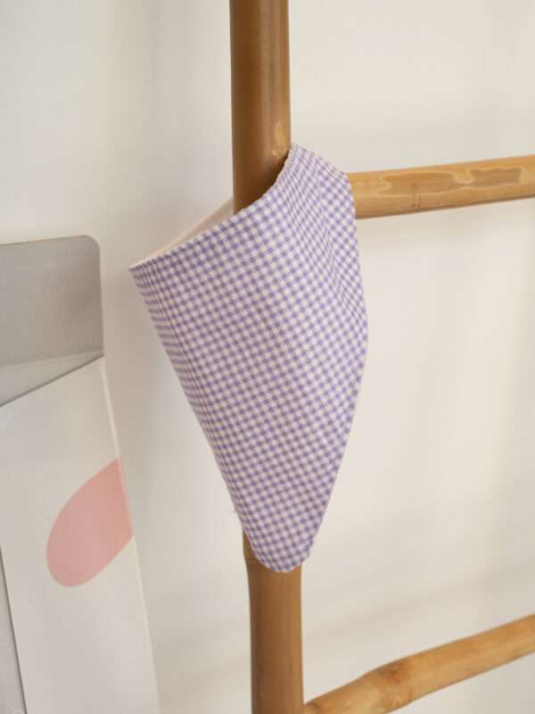 -Χειροποίητη Σαλιάρα μπαντάνα Καρό Λιλά