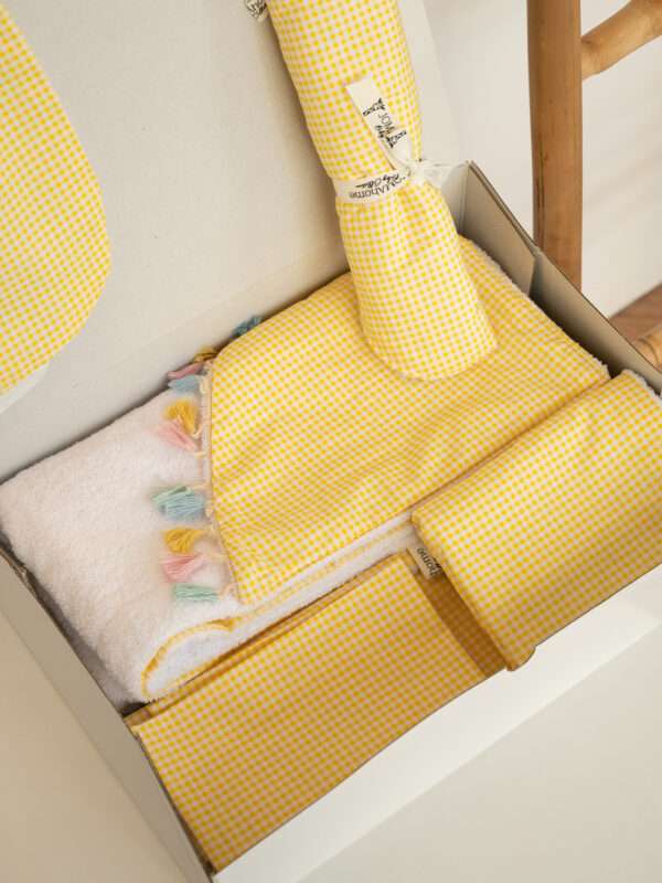 -Πετσετάκι Καρό Κίτρινο