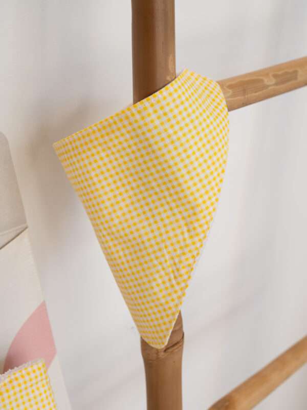 -Χειροποίητη Σαλιάρα μπαντάνα Καρό Κίτρινο