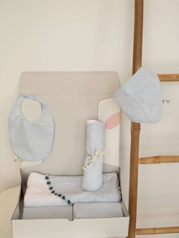 -Κουτί Δώρου Καρό Γαλάζιο