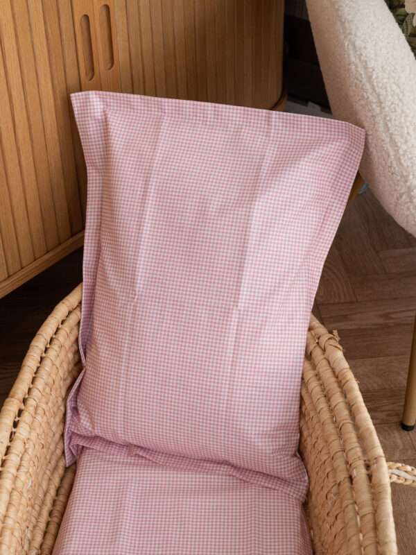 -Μαξιλαροθήκη Καρό Ροζ 30*40