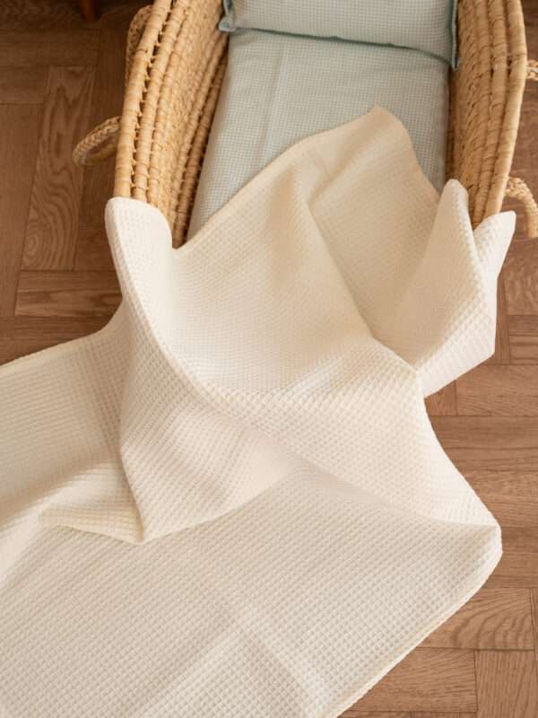 Α-Πικέ Κουβέρτα Waffle Eκρού