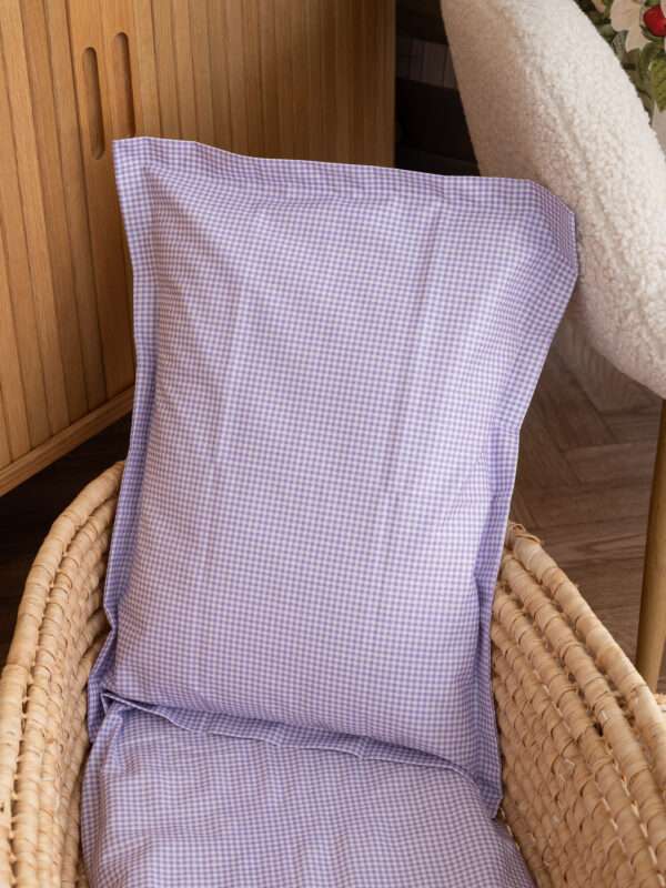 -Μαξιλαροθήκη Καρό Λιλά 30*40