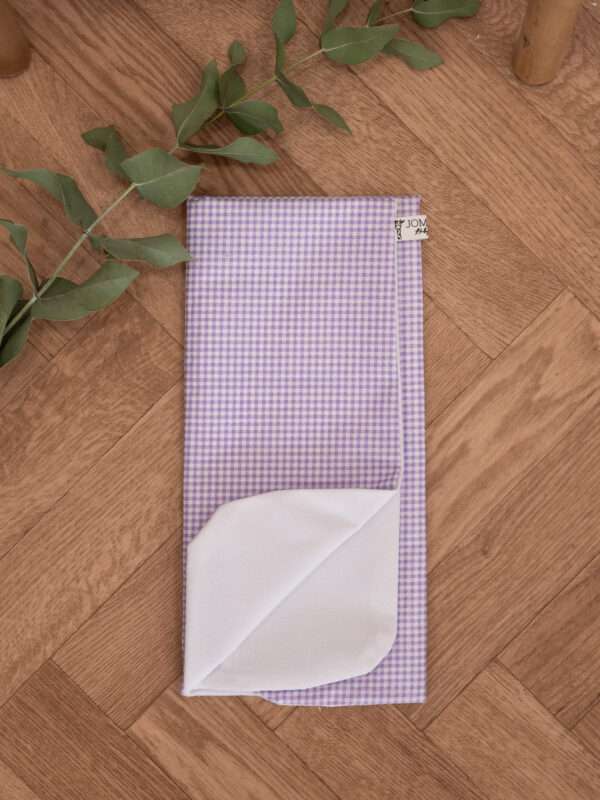 -Σελτεδάκι (1τεμ) αδιάβροχο 50*70 Καρό Λιλά