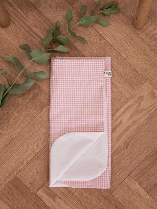 -Σελτεδάκι (1τεμ) αδιάβροχο 50*70 Καρό Ροζ