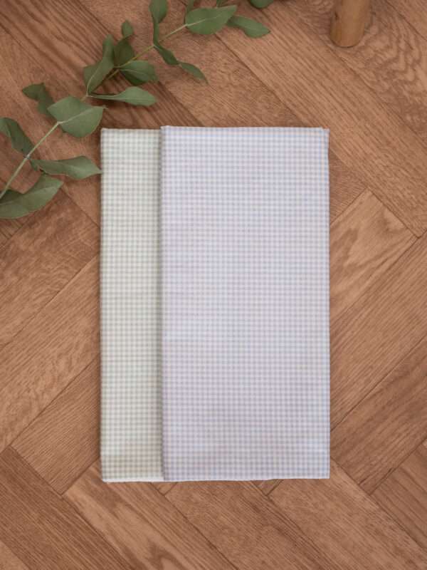 -Σετ Σελτεδάκια Αδιάβροχα 2 τεμ. καρό μέντα - καρό γαλάζιο