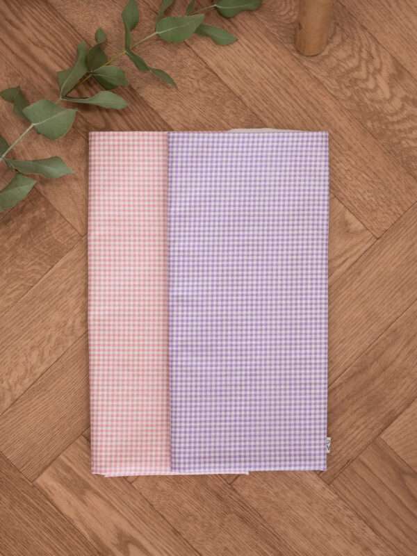 -Σετ Σελτεδάκια Αδιάβροχα 2 τεμ. καρό ροζ-καρό λιλά
