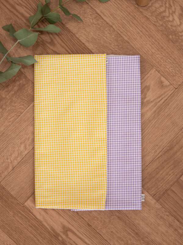 -Σετ Σελτεδάκια Αδιάβροχα 2 τεμ. καρό κίτρινο-καρό λιλά
