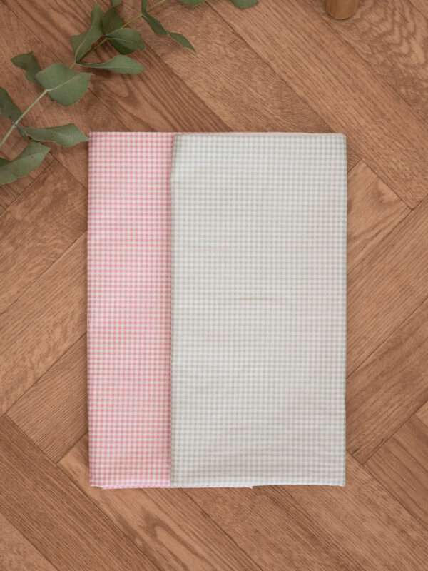 -Σετ Σελτεδάκια Αδιάβροχα 2 τεμ. καρό ροζ-καρό μέντα