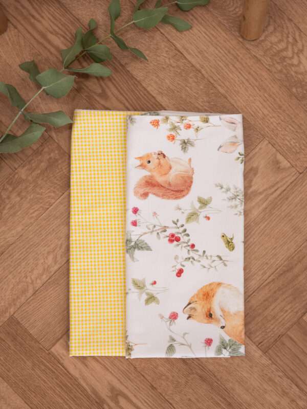 -Σετ Σελτεδάκια Αδιάβροχα 2 τεμ. forest-καρό κίτρινο