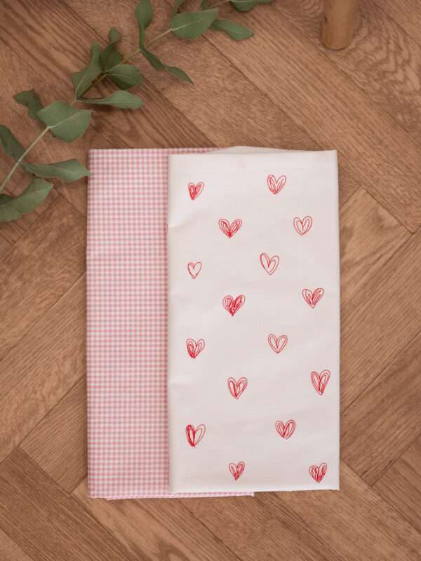 -Σετ Σελτεδάκια Αδιάβροχα 2 τεμ. love you-καρό ροζ