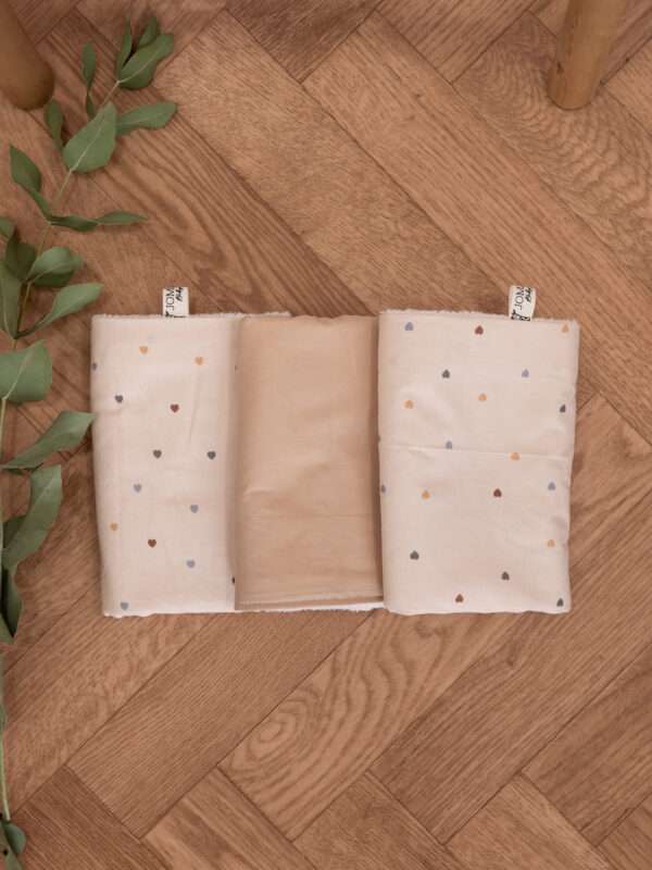 -Σετ Πετσετάκια beige hearts - beige 3τμχ