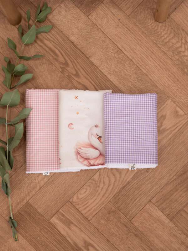 -Σετ Πετσετάκια καρό ροζ-ballerina-καρό λιλά 3τμχ