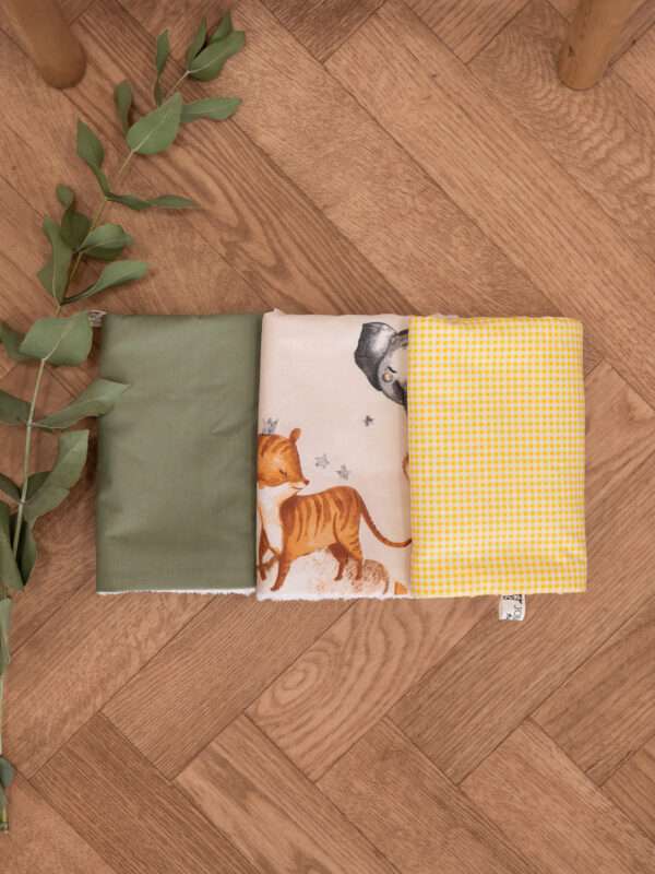 -Σετ Πετσετάκια jungle-πράσινο-κίτρινο καρό 3τμχ