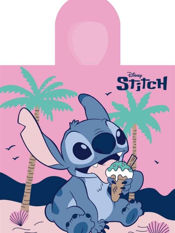 Πόντσο Θαλάσσης Quick Dry Disney Home Lilo & Stitch 195 50X100 Baby Pink 100% Microfiber
