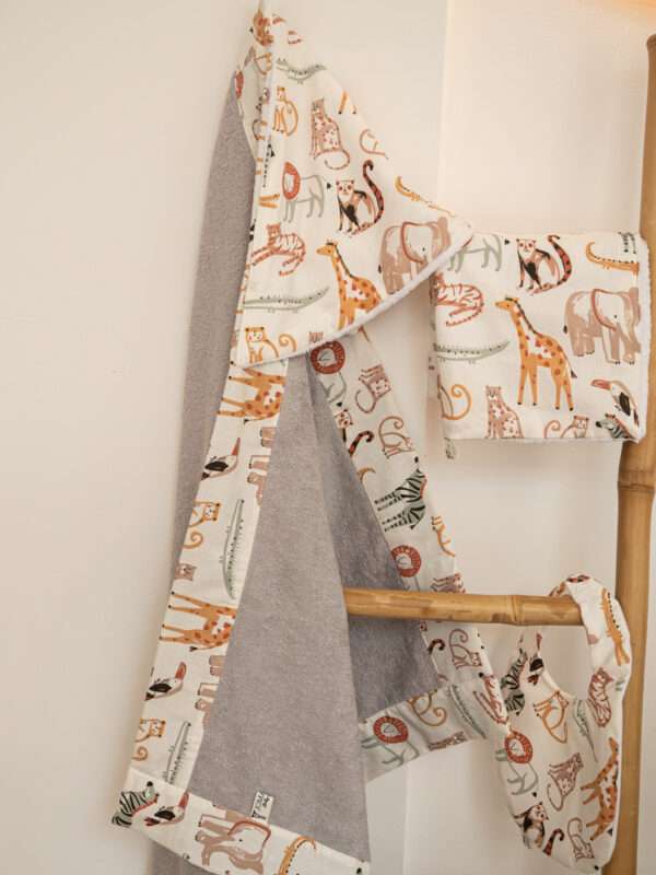 -Κάπα Μπουρνουζάκι Savannah tales 80*80 Grey