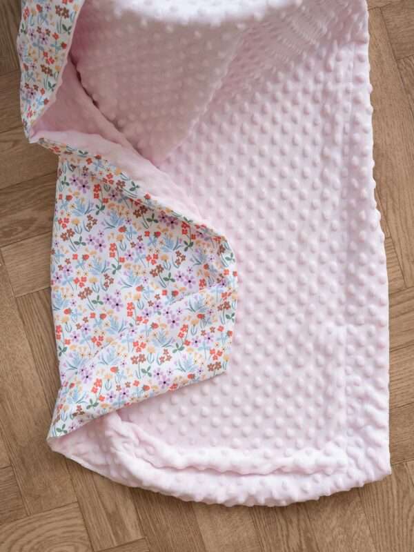 -Κουβέρτα Fleece Floral - pink minky
