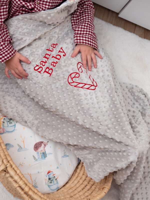 -Κουβερτάκι Santa Baby Minky Grey